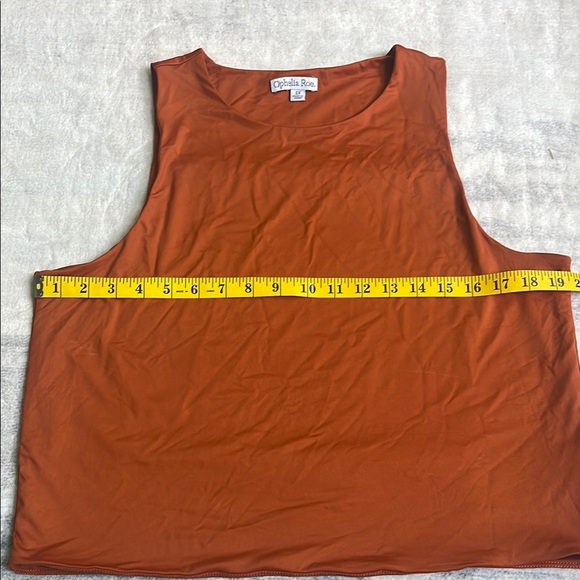 Rust Sleeveless Boxy Crop Muscle Tee - Picture 3 of 6